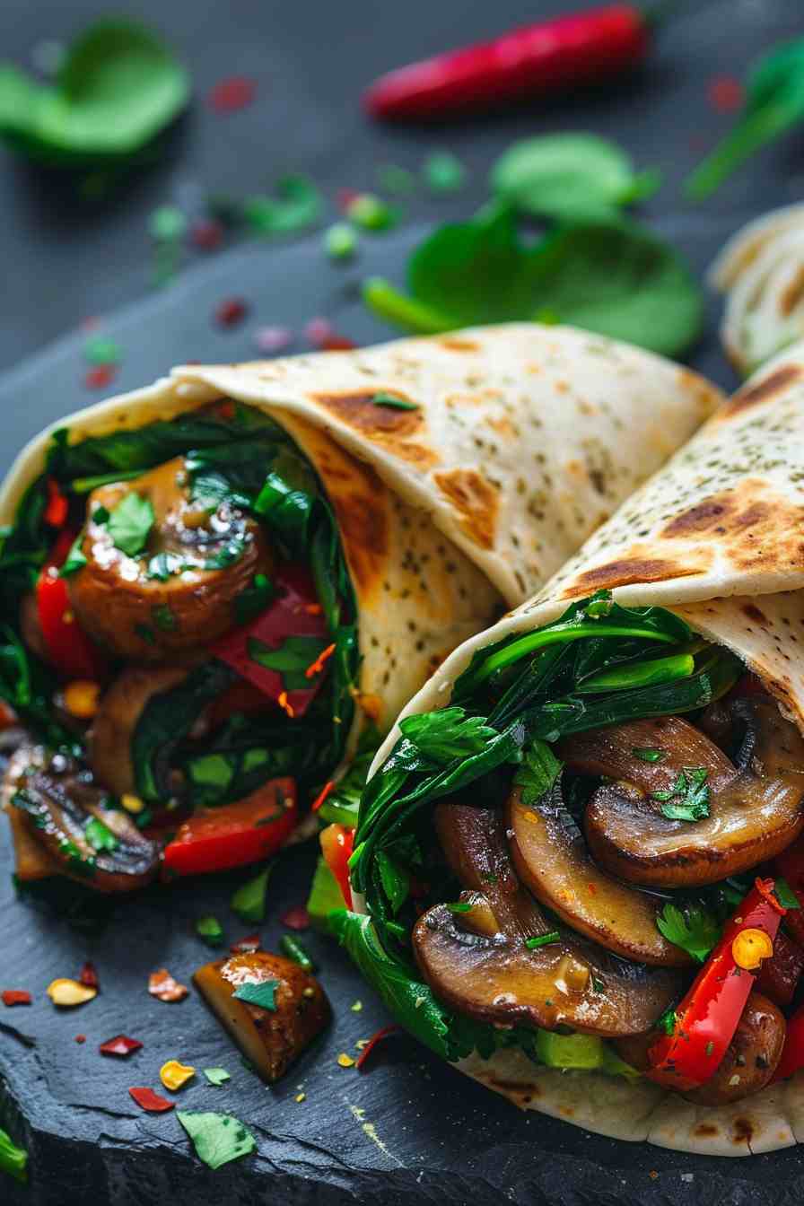 Big Mushroom Veggie Wraps Big Mushroom Veggie Wraps