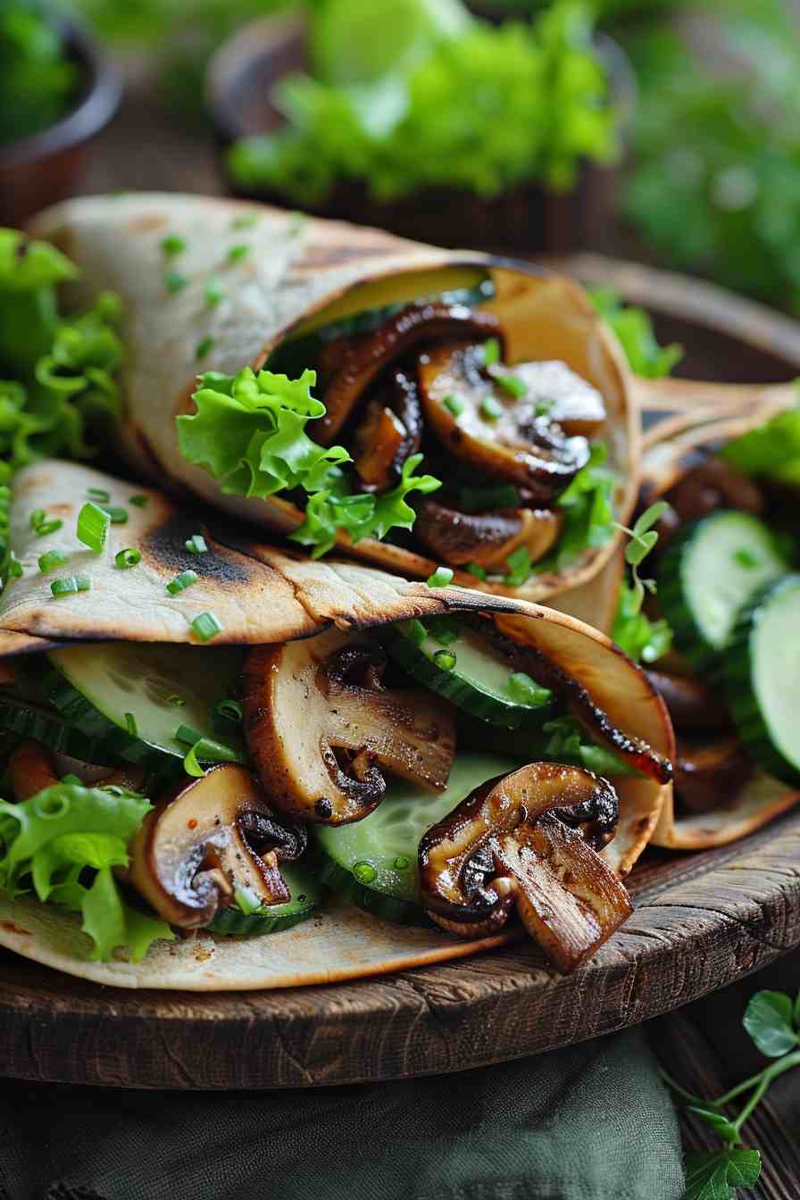 Big Mushroom Veggie Wraps Big Mushroom Veggie Wraps