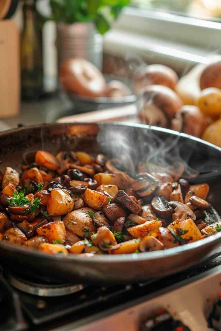 Big Mushroom and Potato Hash Skillet