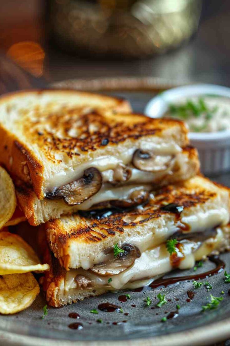 Big Mushroom and Swiss Grilled Sandwich