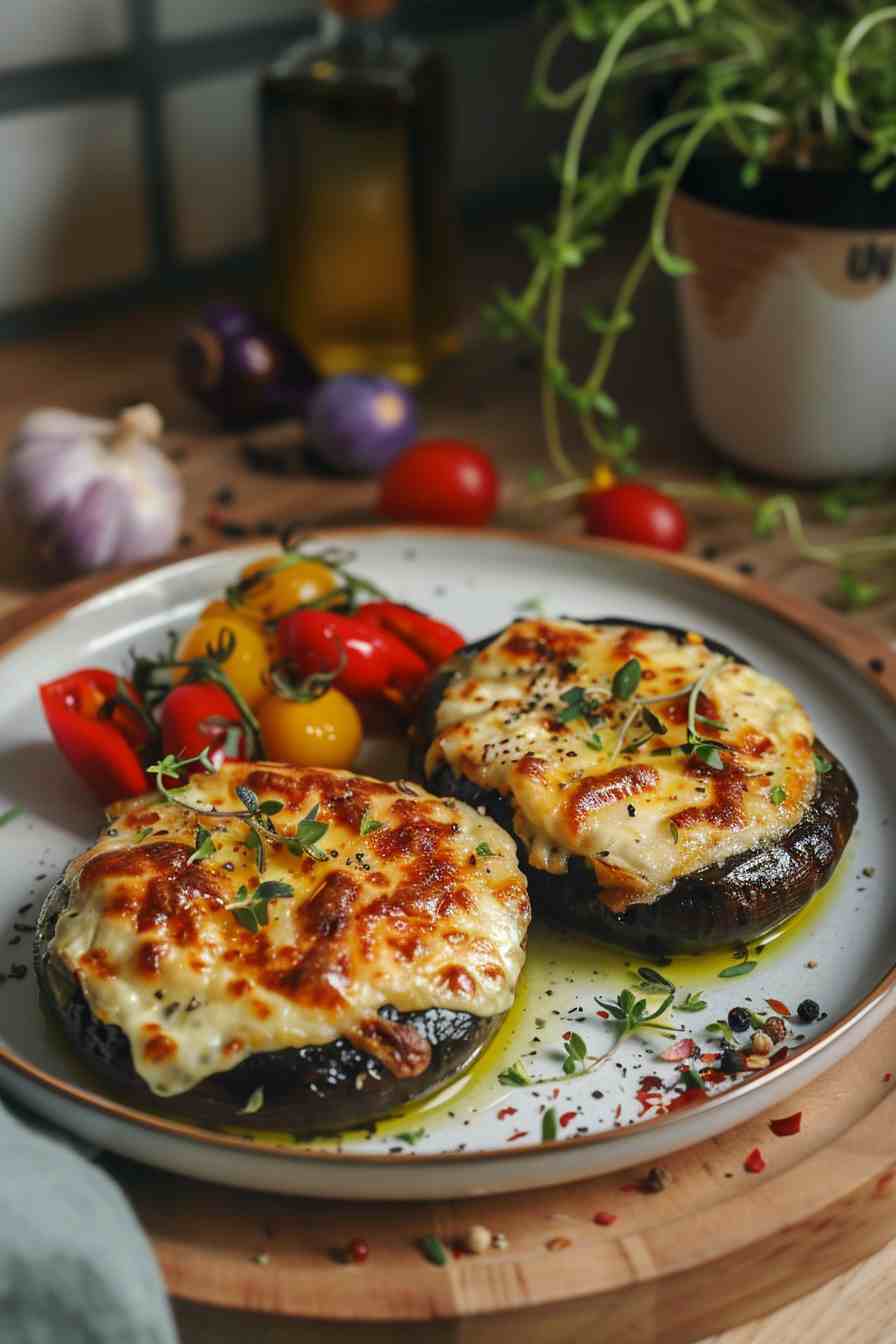 Big Mushroom Cheddar-Stuffed Portobellos Big Mushroom Cheddar-Stuffed Portobellos