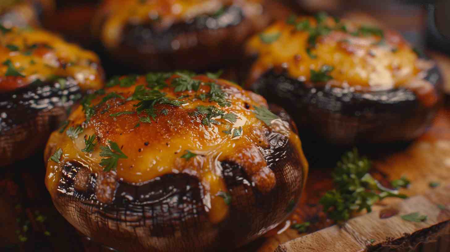 Big Mushroom Cheddar-Stuffed Portobellos