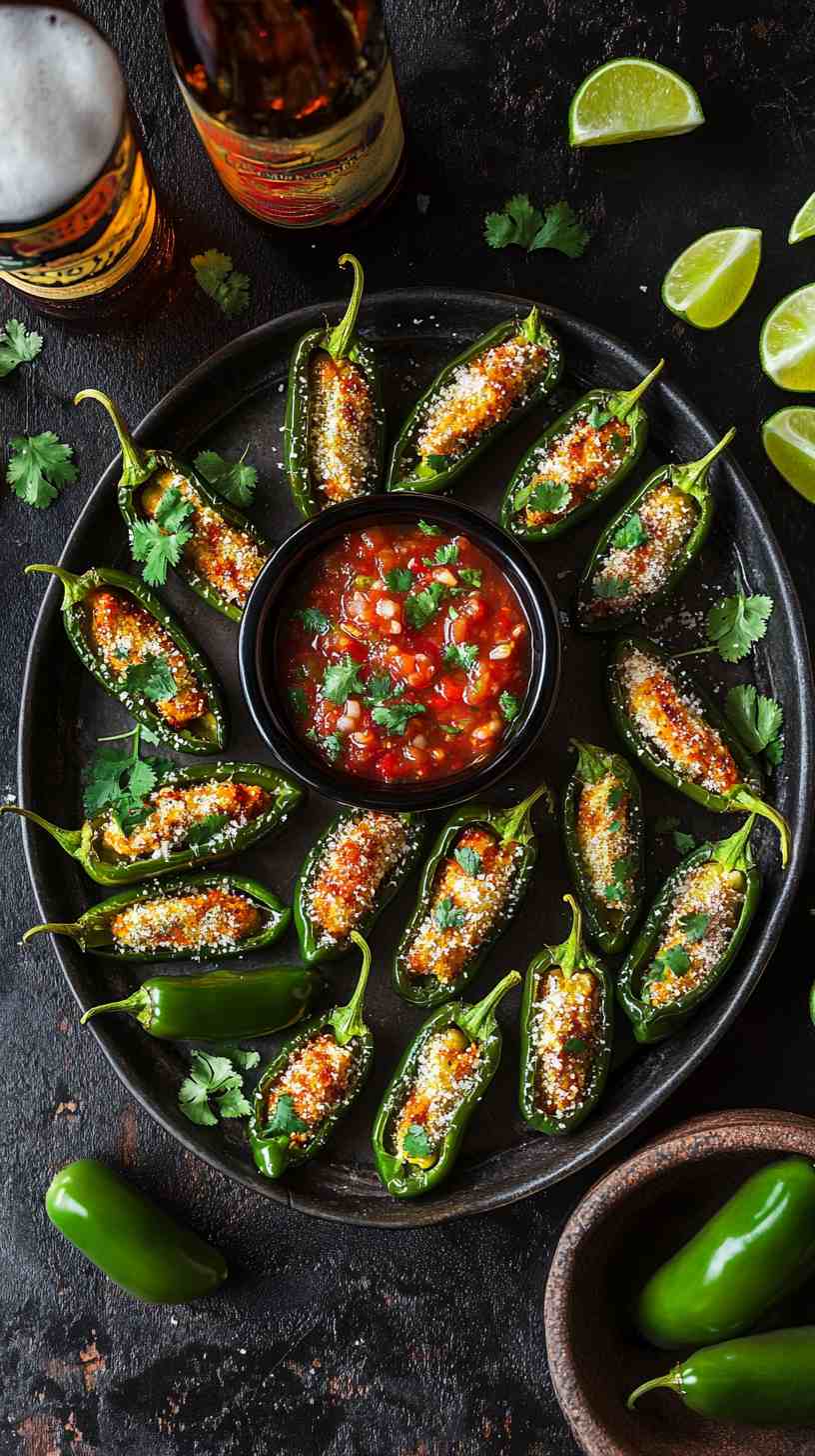 Cheese-Stuffed Jalapeño Poppers Street Food Cheese-Stuffed Jalapeño Poppers Street Food