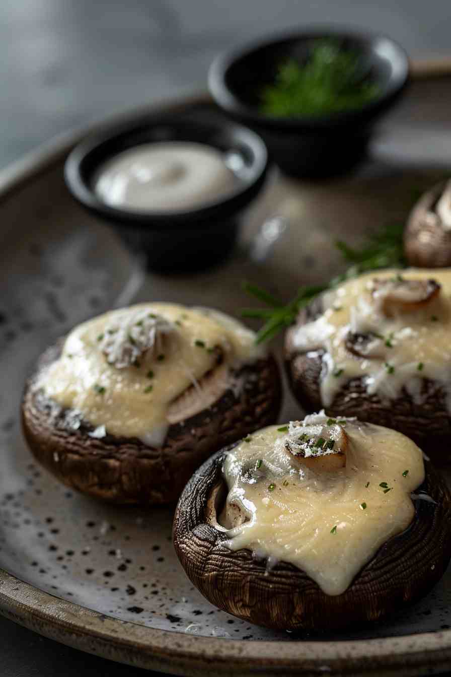 Cheesy Mushroom Caps Cheesy Mushroom Caps