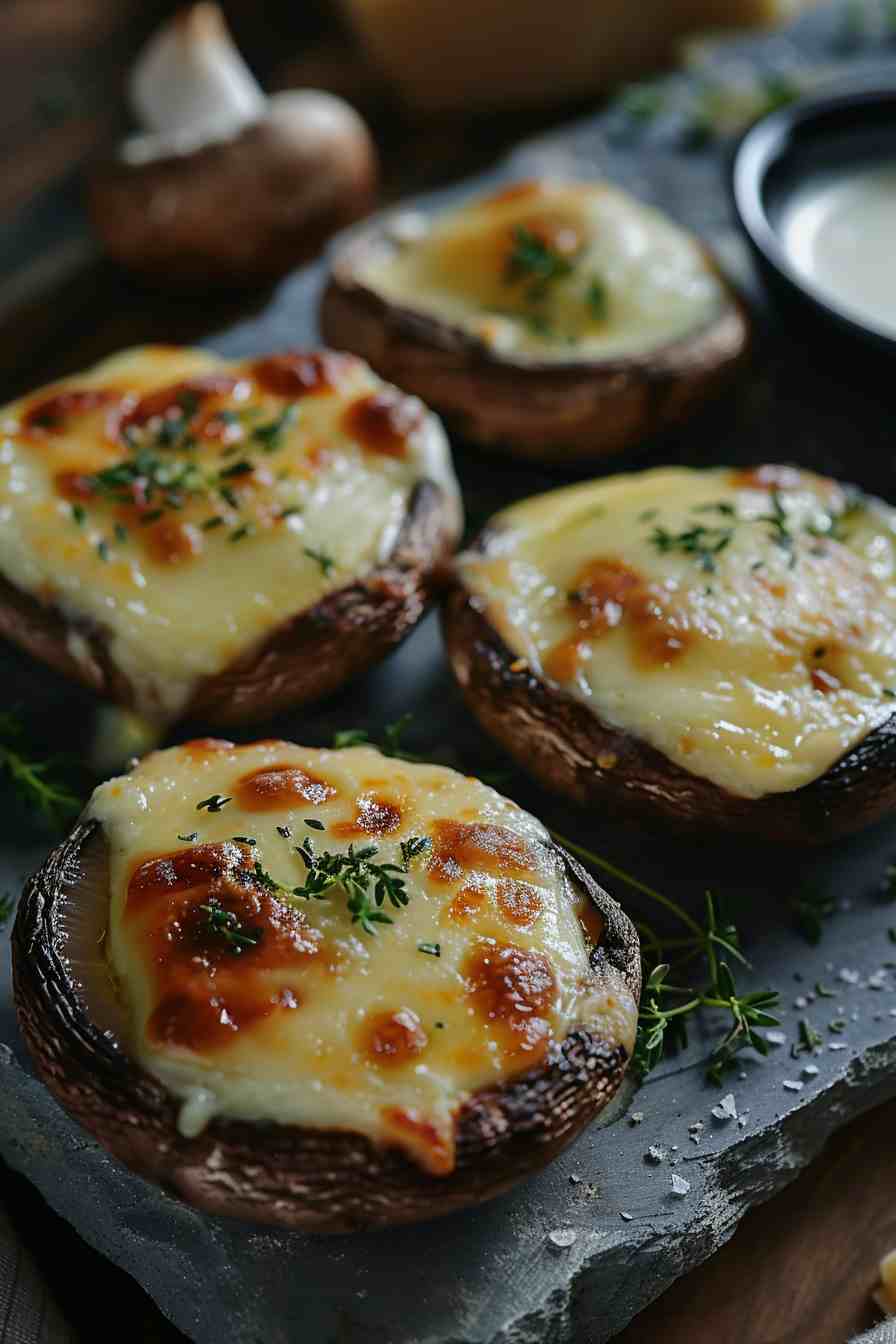 Cheesy Mushroom Caps Cheesy Mushroom Caps