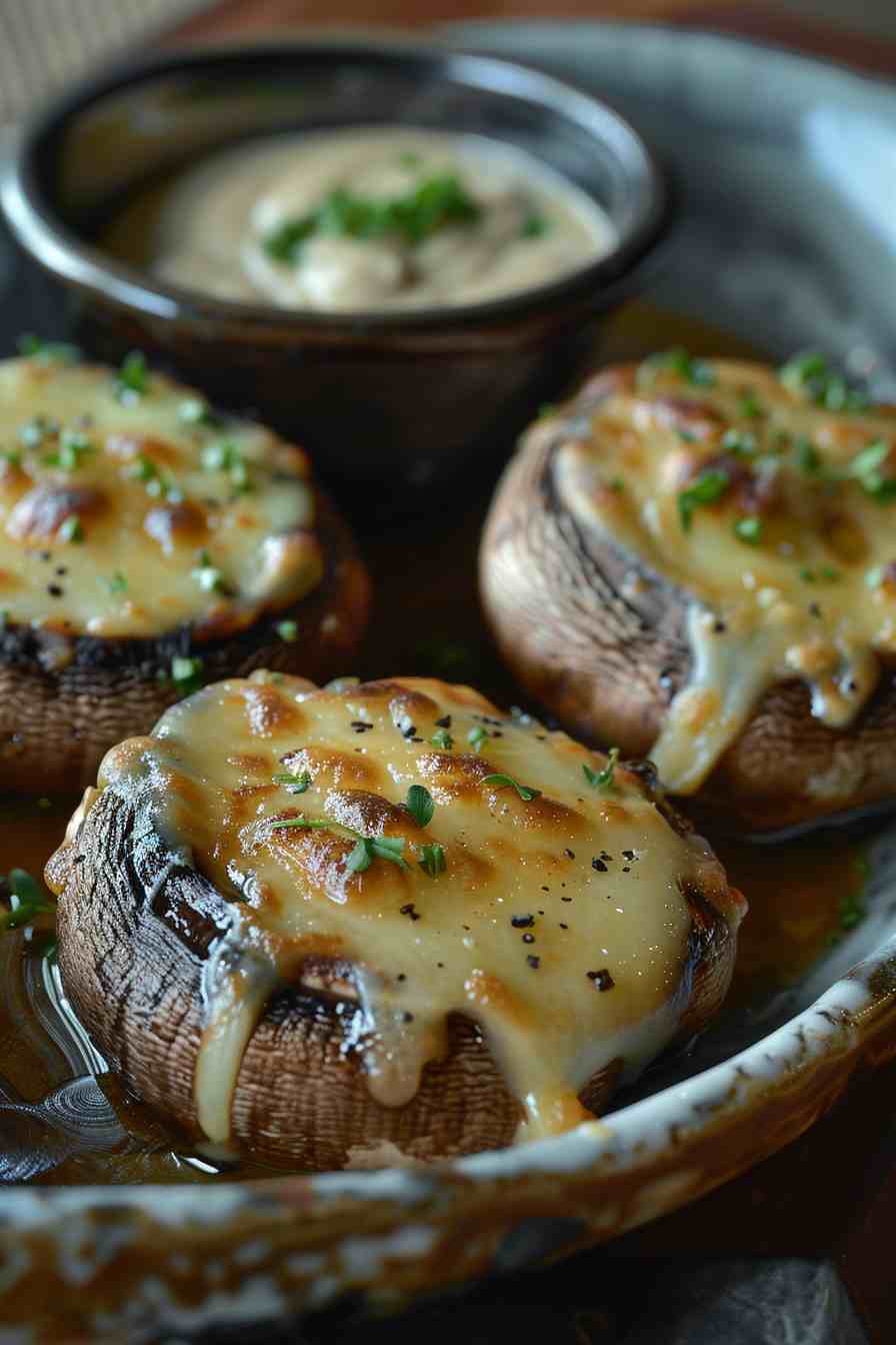 Cheesy Mushroom Caps Cheesy Mushroom Caps