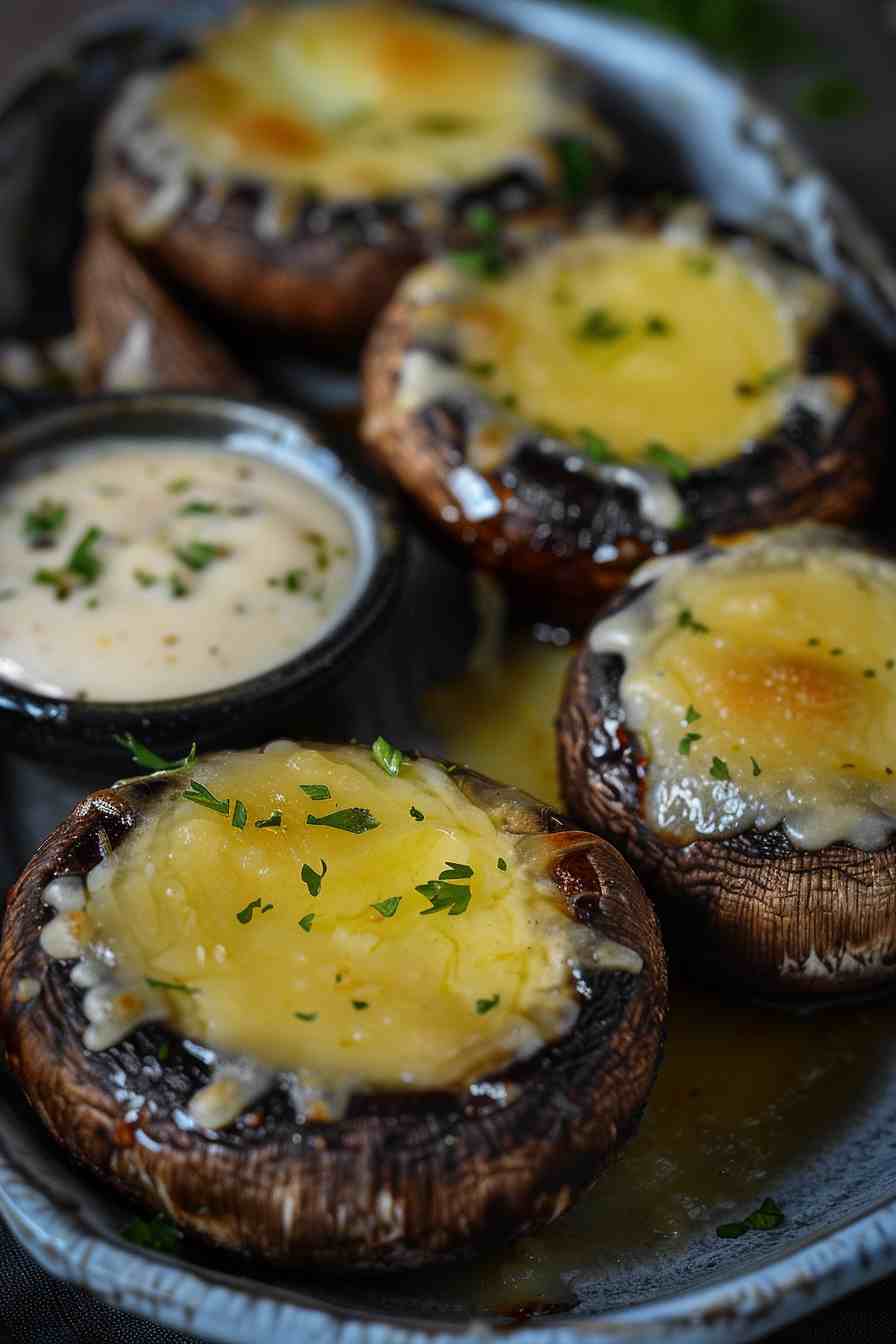 Cheesy Mushroom Caps Cheesy Mushroom Caps