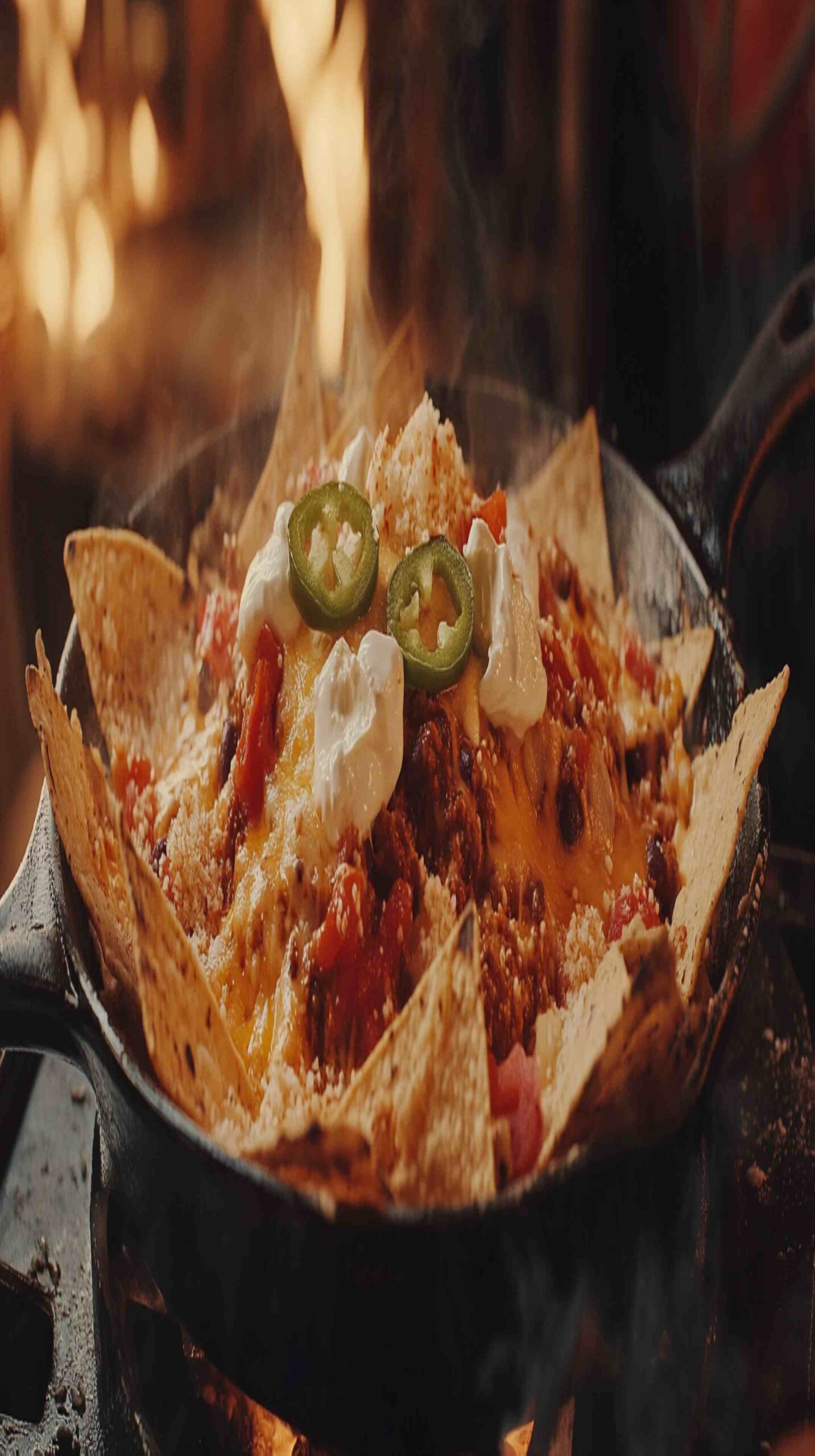 Chili Cheese Nachos with Jalapeños Street Food Chili Cheese Nachos with Jalapeños Street Food