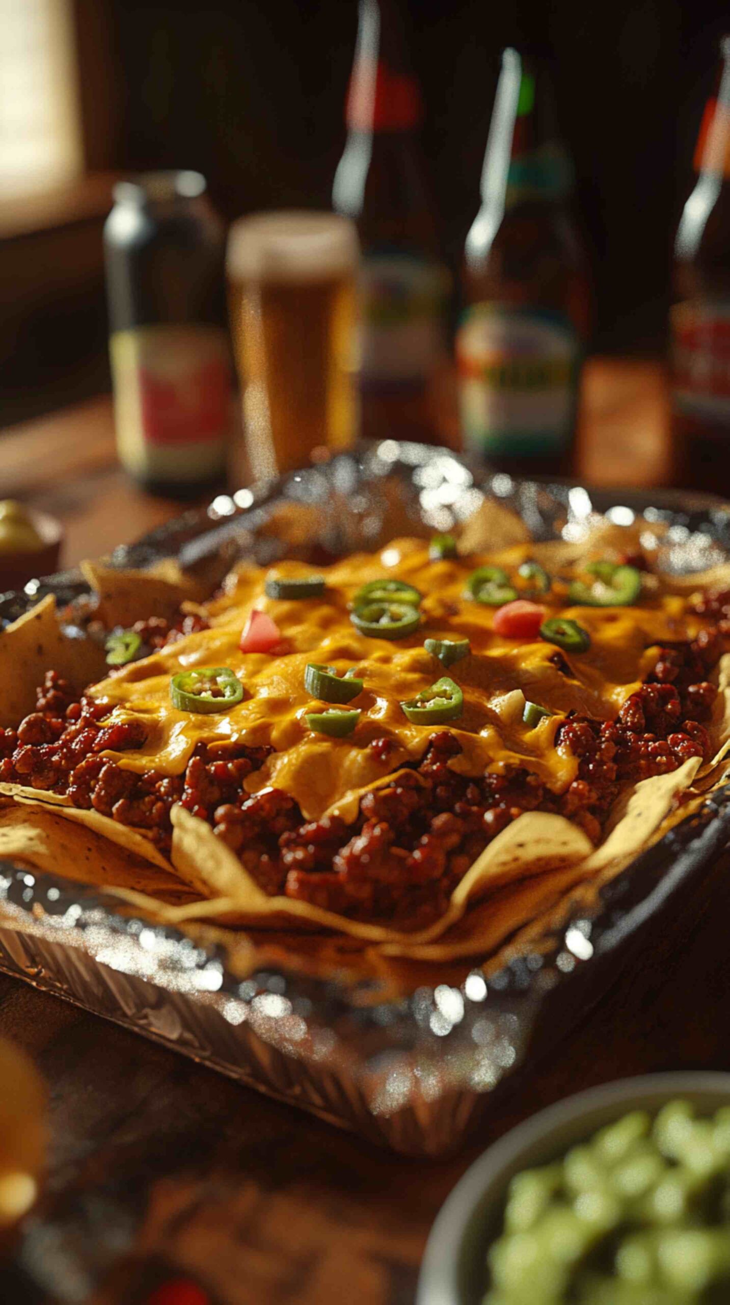 Chili Cheese Nachos with Jalapeños Street Food Chili Cheese Nachos with Jalapeños Street Food