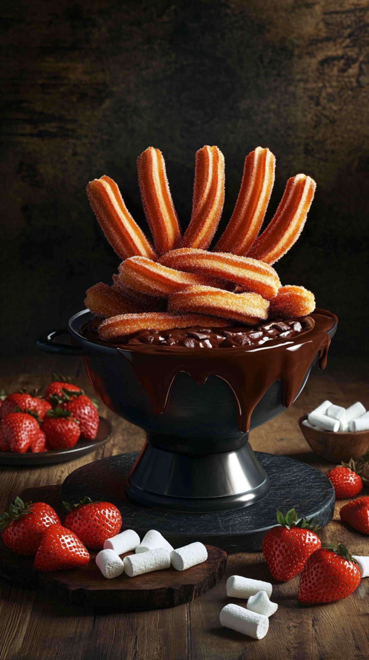 Churros with Cinnamon Sugar and Chocolate Dip Street Food Churros with Cinnamon Sugar and Chocolate Dip Street Food