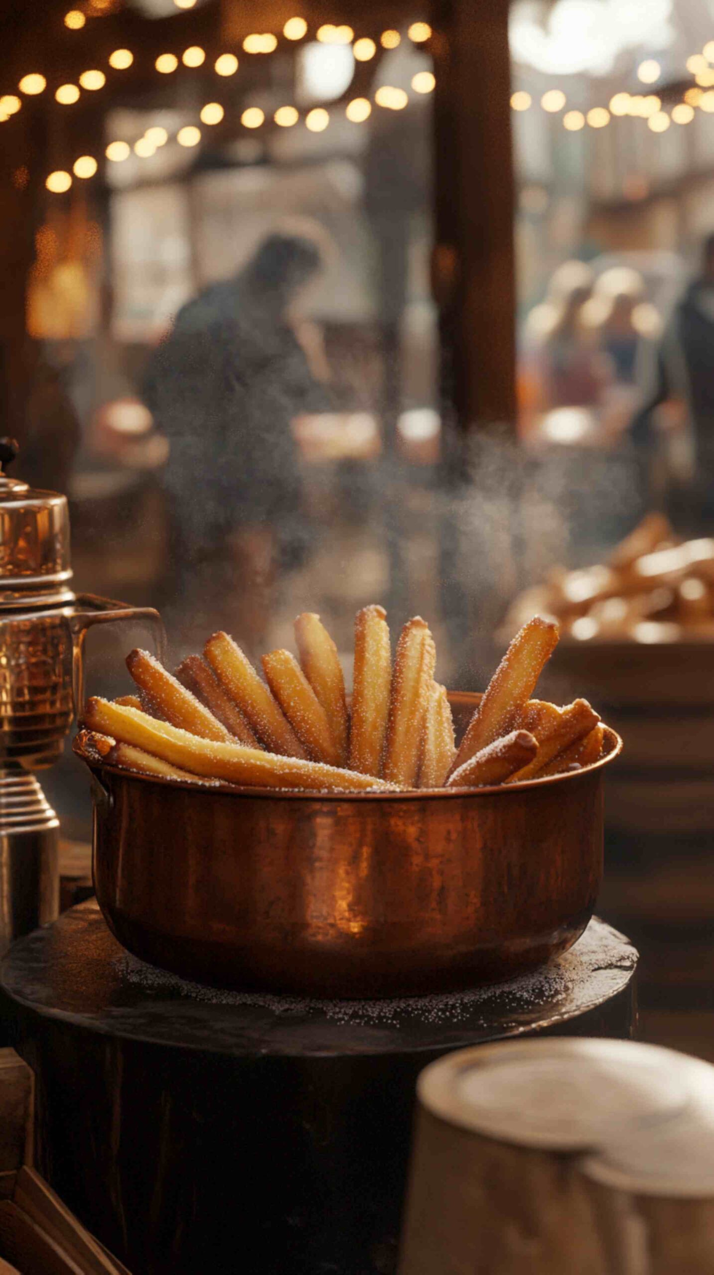 Churros with Cinnamon Sugar and Chocolate Dip Street Food Churros with Cinnamon Sugar and Chocolate Dip Street Food