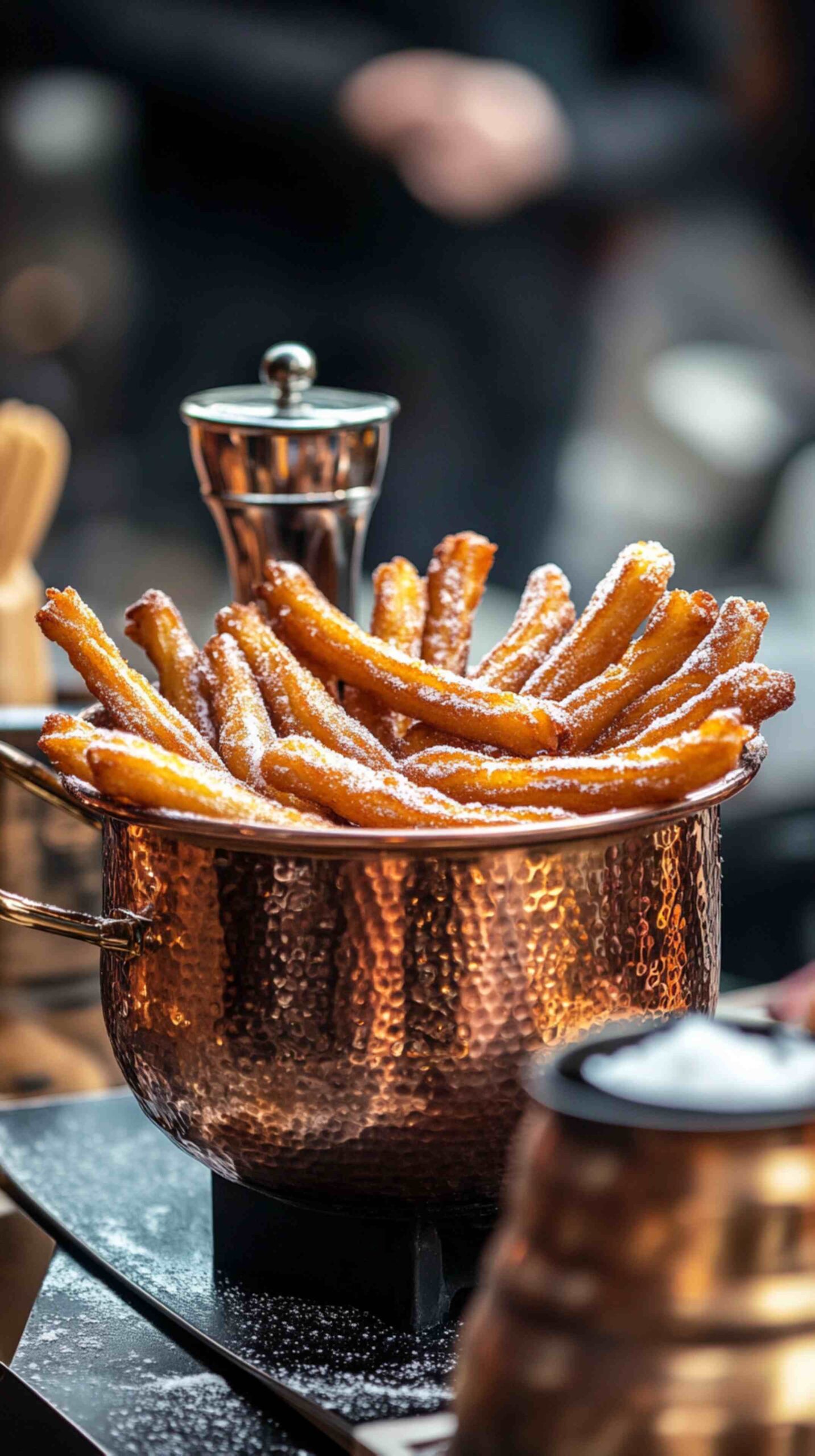 Churros with Cinnamon Sugar and Chocolate Dip Street Food Churros with Cinnamon Sugar and Chocolate Dip Street Food