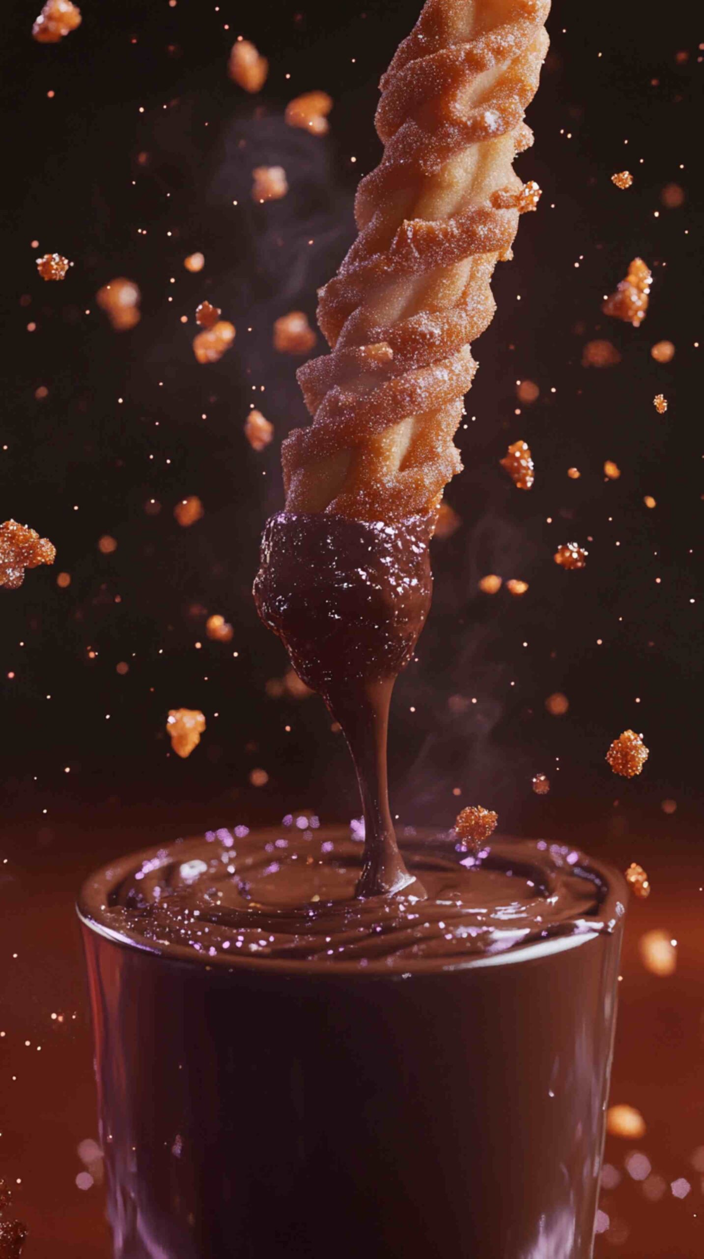 Churros with Cinnamon Sugar and Chocolate Dip Street Food Churros with Cinnamon Sugar and Chocolate Dip Street Food