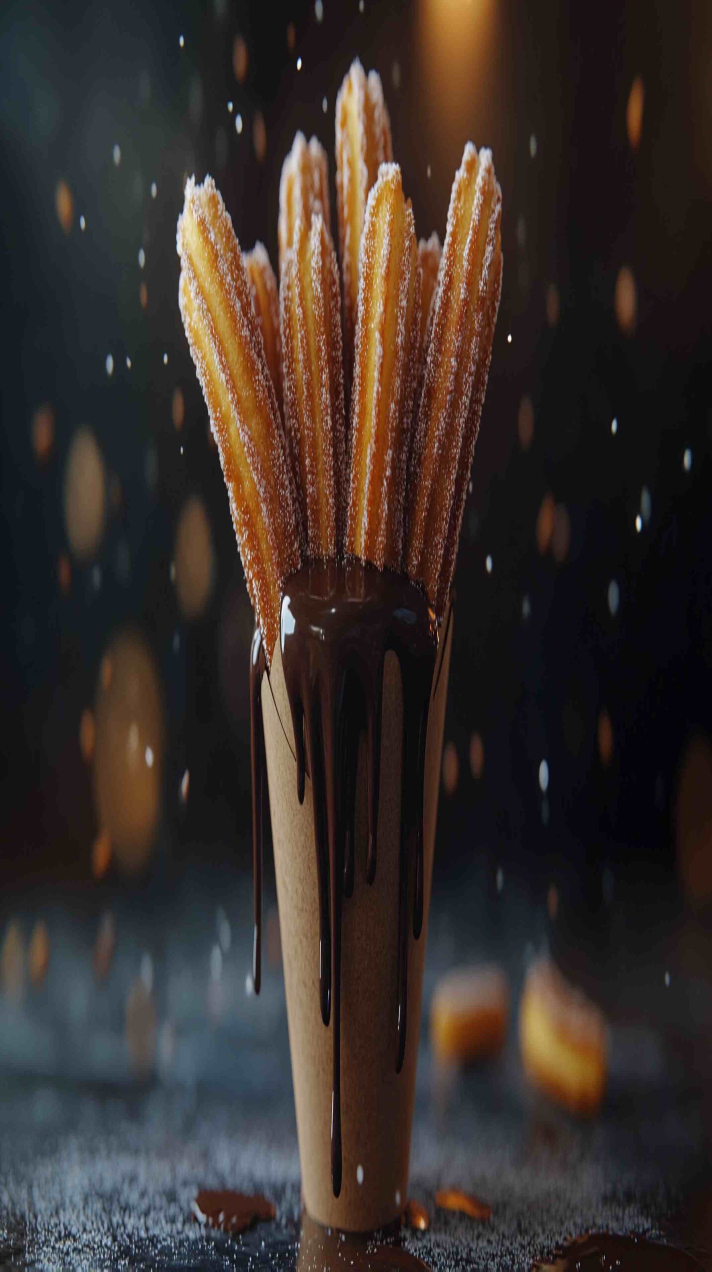 Churros with Cinnamon Sugar and Chocolate Dip Street Food Churros with Cinnamon Sugar and Chocolate Dip Street Food