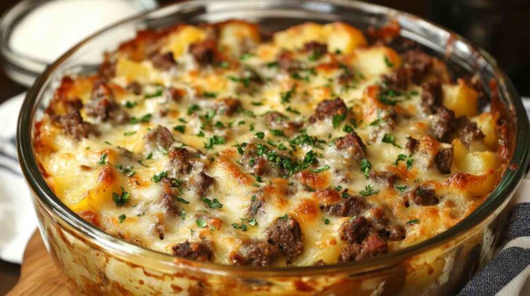 Comforting Slow Cooker Beef and Potato Casserole