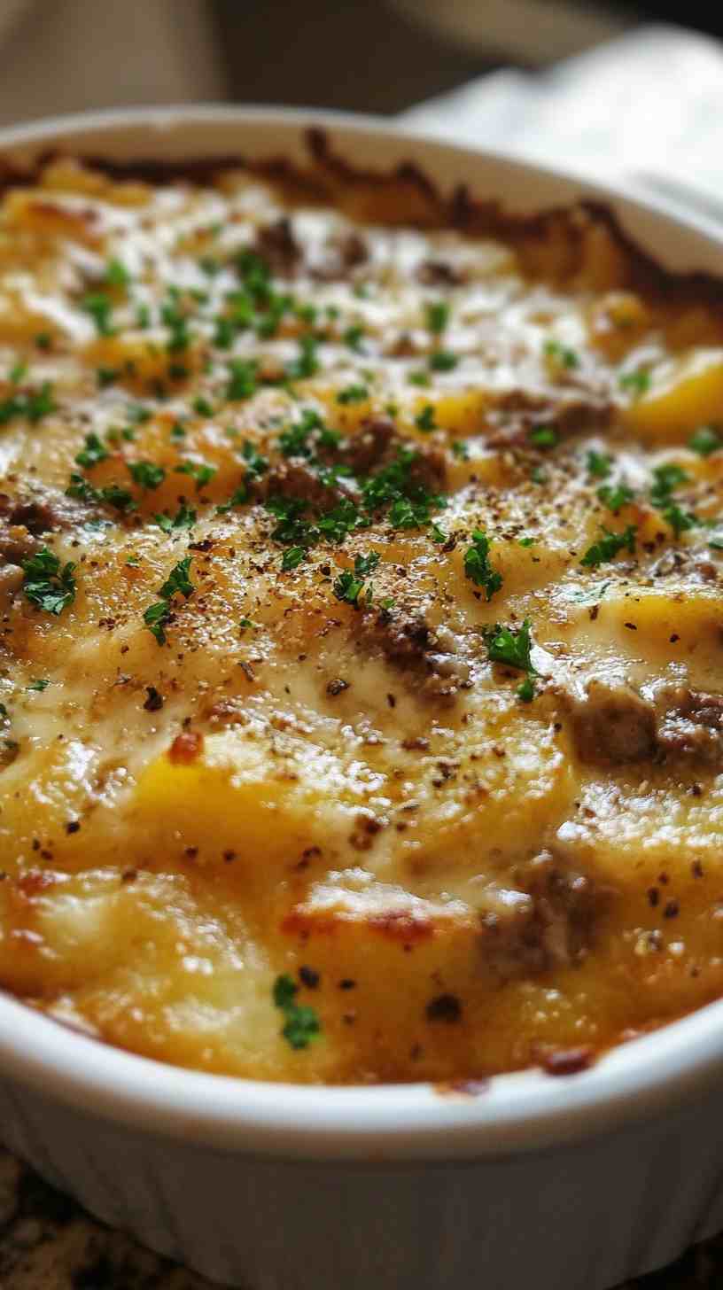 Comforting Slow Cooker Beef and Potato Casserole