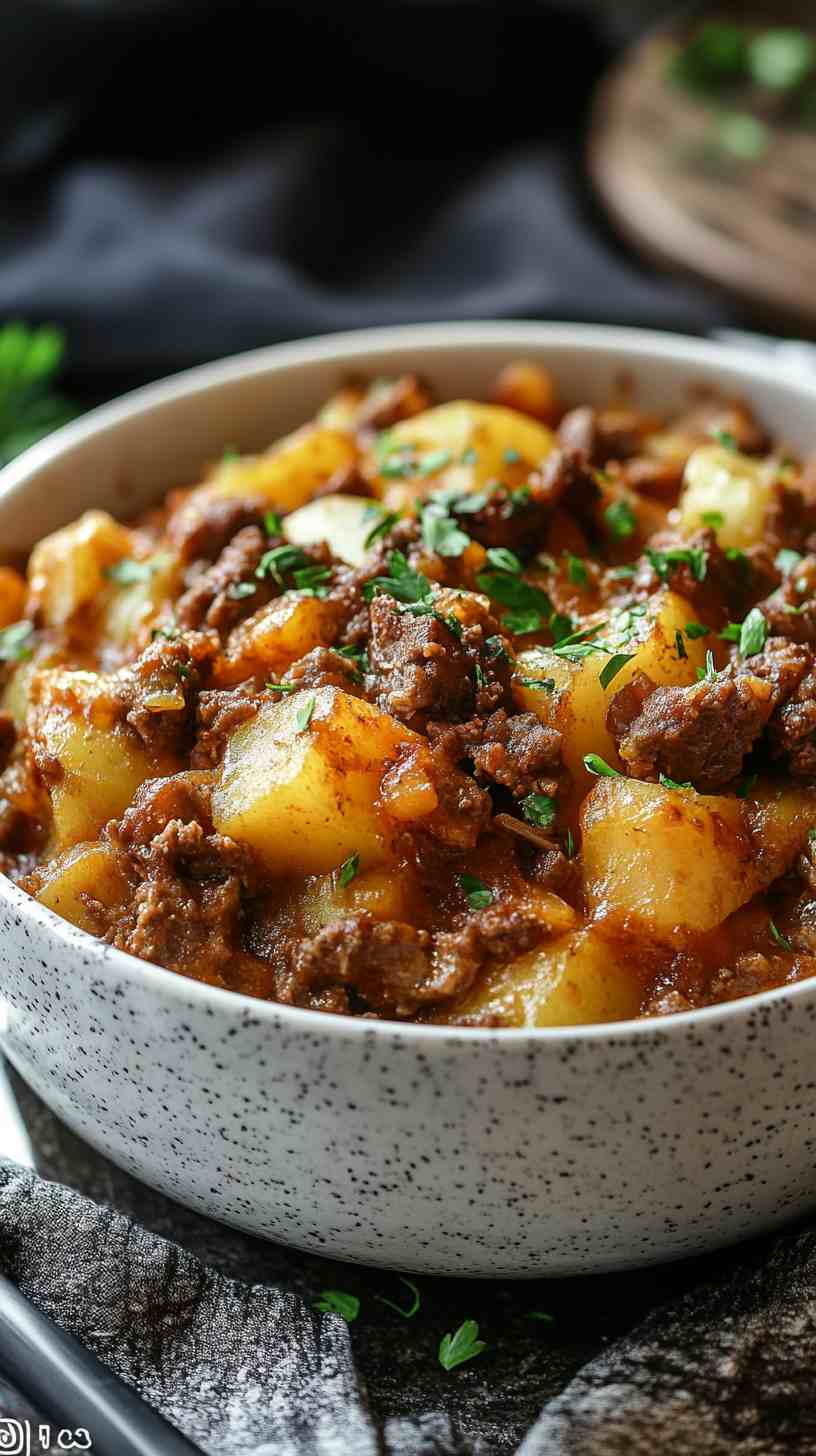 Comforting Slow Cooker Beef and Potato Casserole
