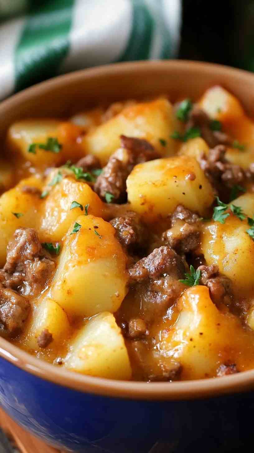 Comforting Slow Cooker Beef and Potato Casserole