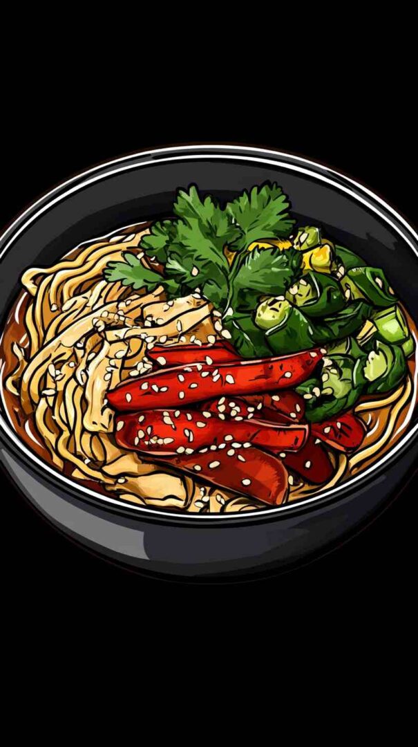 Creamy Sesame Ramen Noodles with Grilled Vegetables Creamy Sesame Ramen Noodles with Grilled Vegetables