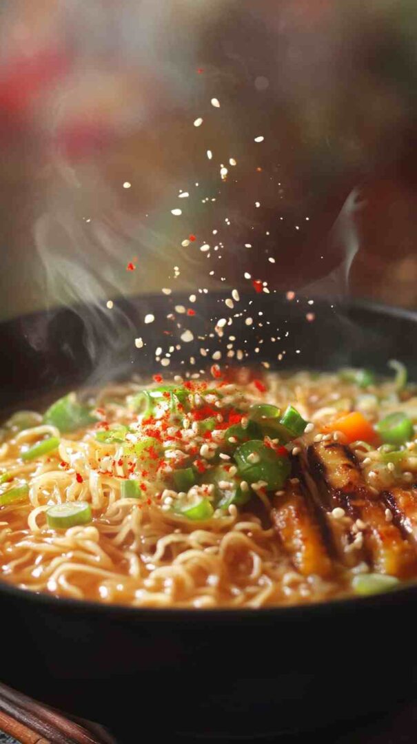 Creamy Sesame Ramen Noodles with Grilled Vegetables Creamy Sesame Ramen Noodles with Grilled Vegetables