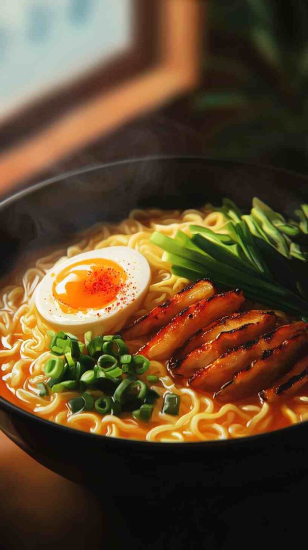 Creamy Sesame Ramen Noodles with Grilled Vegetables Creamy Sesame Ramen Noodles with Grilled Vegetables