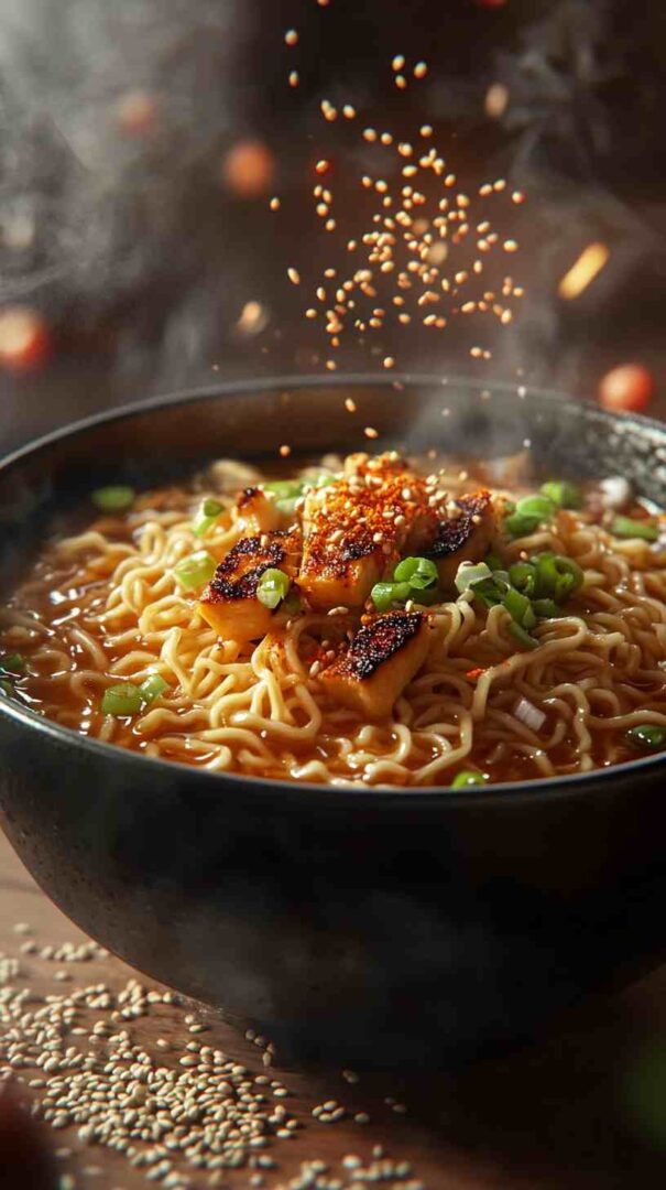 Creamy Sesame Ramen Noodles with Grilled Vegetables Creamy Sesame Ramen Noodles with Grilled Vegetables