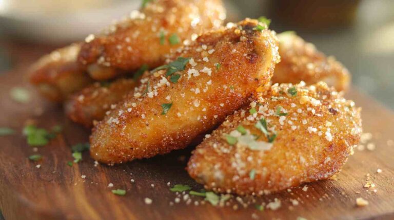 Crispy Garlic Parmesan Air Fryer Chicken Wings