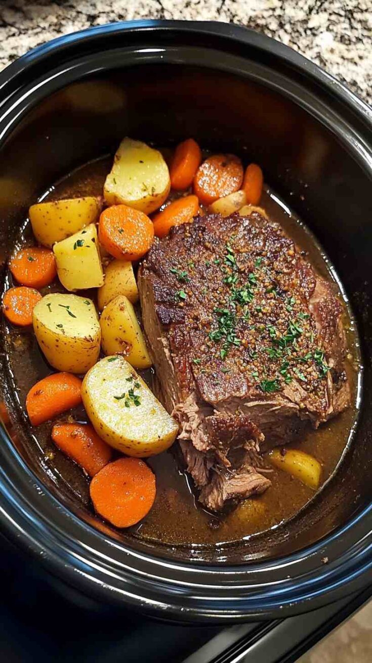 Easy Crock Pot Chuck Roast with Potatoes and Carrots