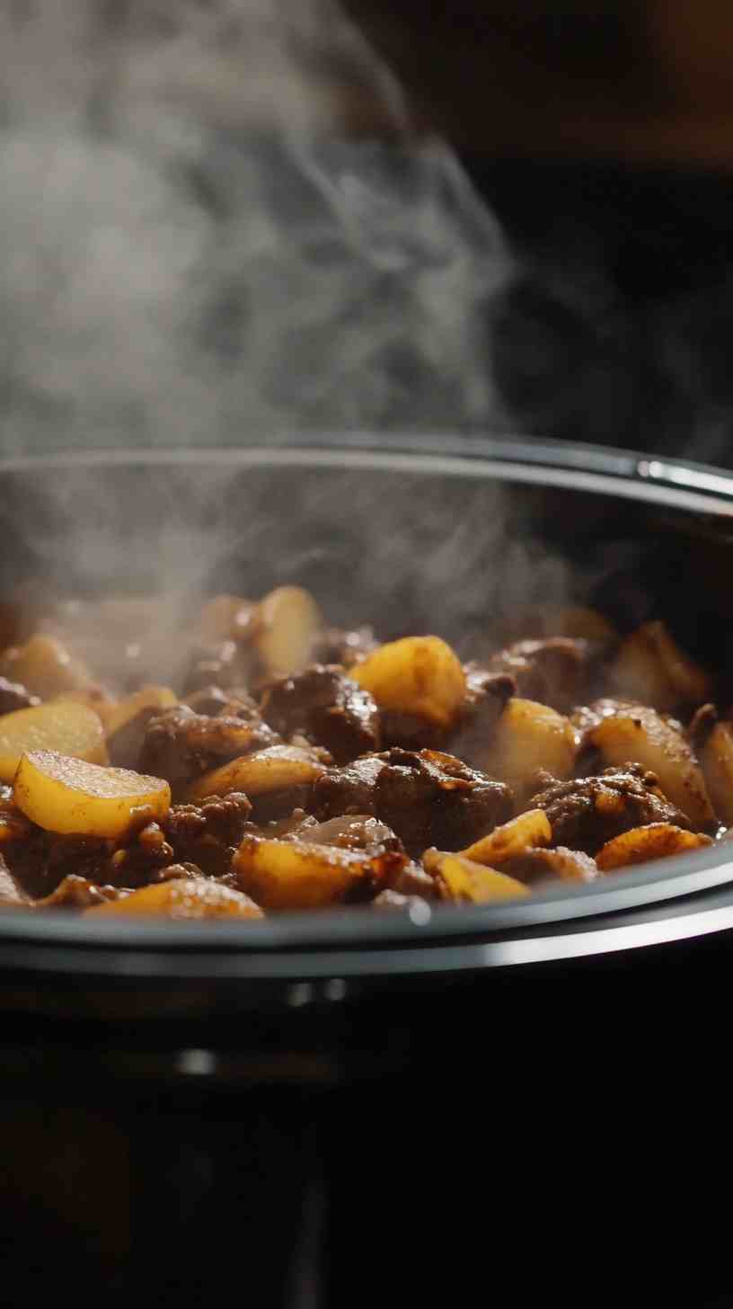 Easy Slow Cooker Beef Casserole with Root Vegetables