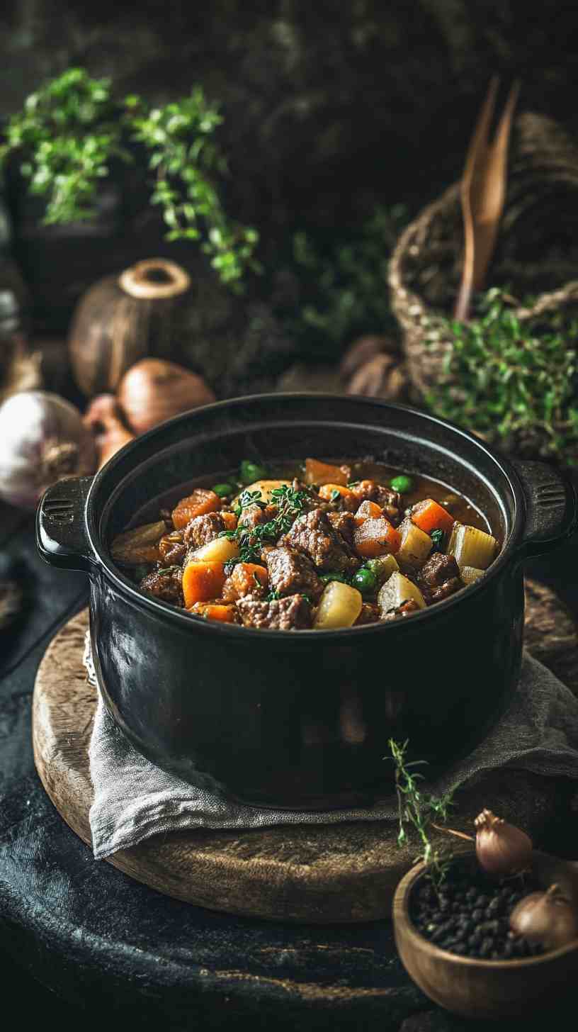 Easy Slow Cooker Beef Casserole with Root Vegetables
