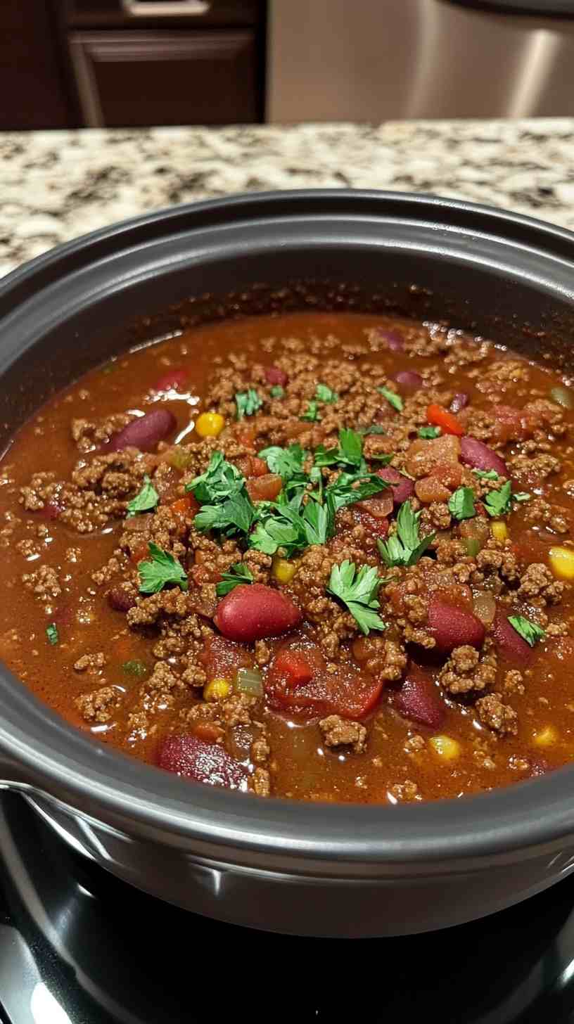 Easy Slow Cooker Chili with Ground Beef Easy Slow Cooker Chili with Ground Beef