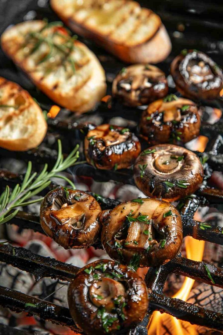 Garlic Butter Grilled Big Mushrooms