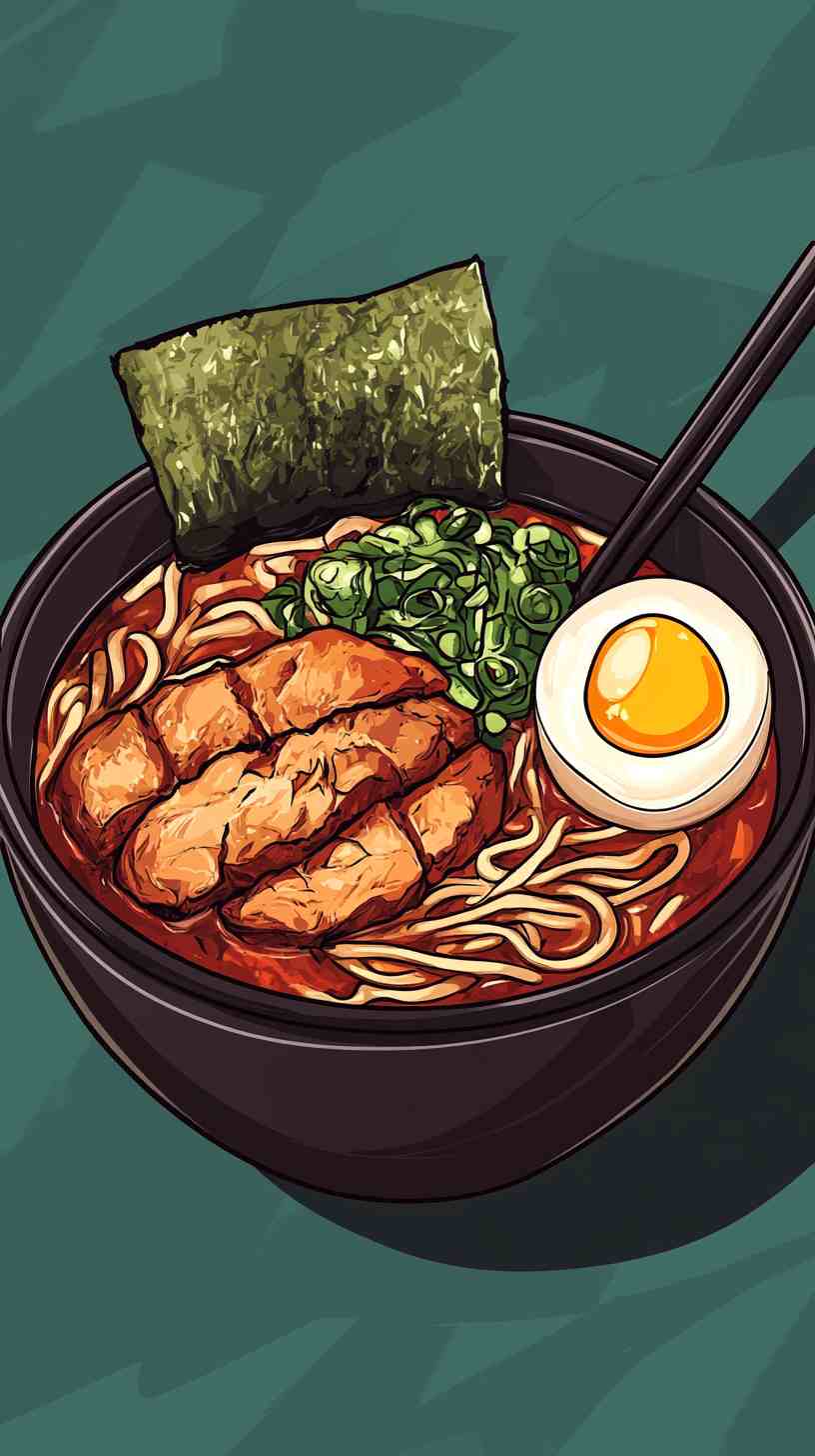 Garlic Soy Sauce Ramen Noodles with Grilled Chicken Garlic Soy Sauce Ramen Noodles with Grilled Chicken