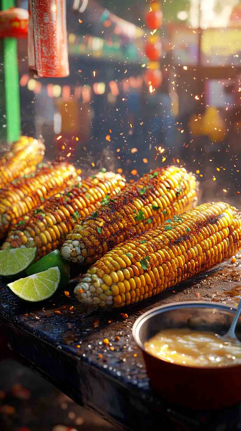 Grilled Corn on the Cob with Chili Lime Butter Street Food Grilled Corn on the Cob with Chili Lime Butter Street Food
