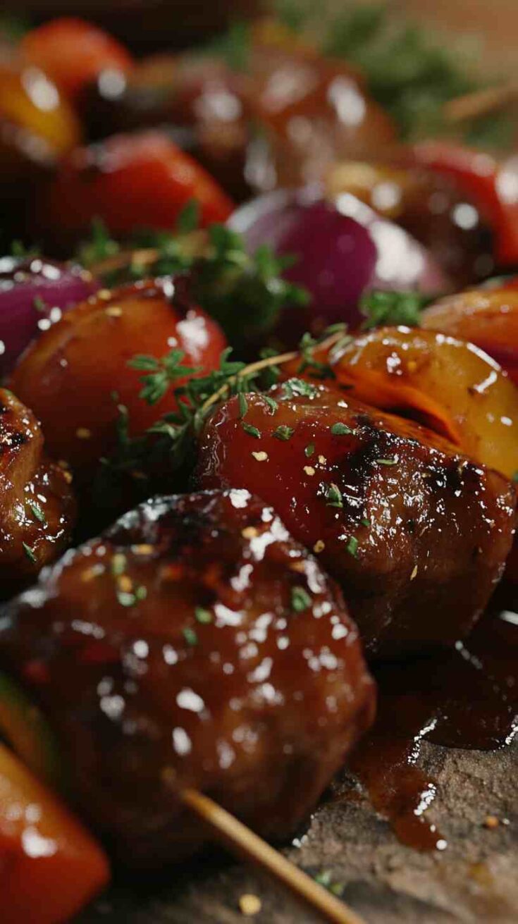 Grilled Veggie Skewers with Lemon Herb Marinade Street Food