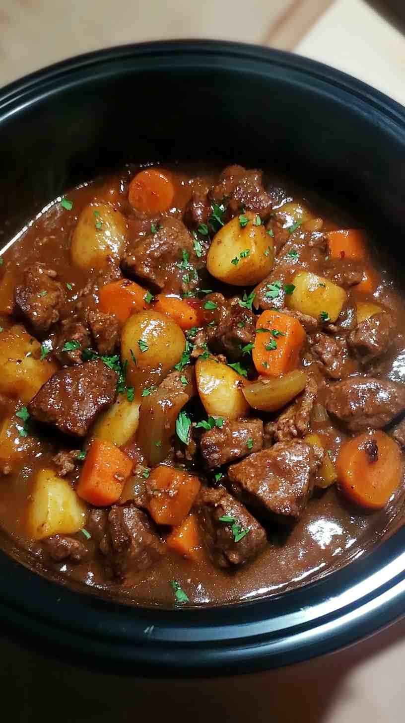 Hearty Slow Cooker Beef Casserole with Vegetables