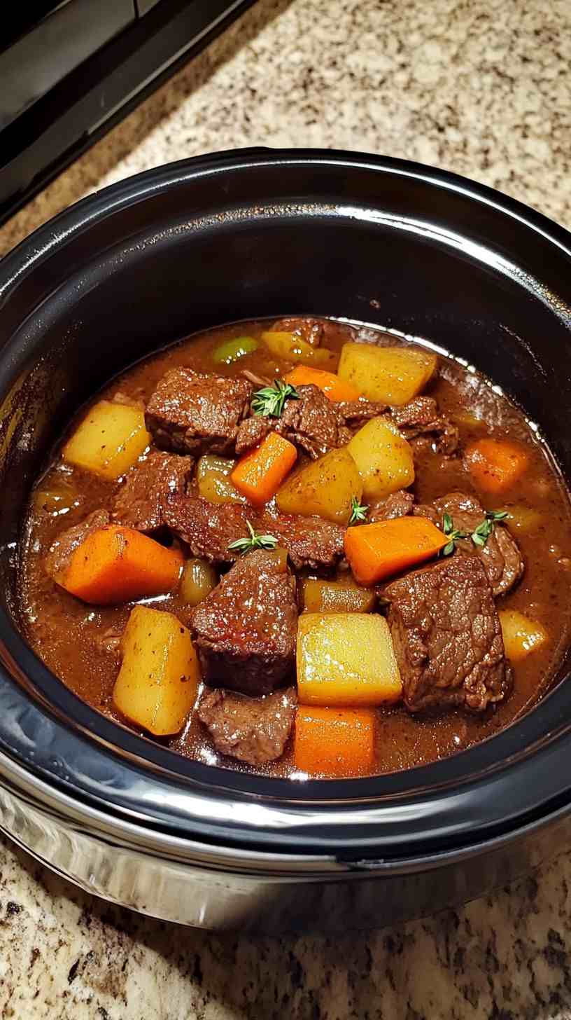 Hearty Slow Cooker Beef Casserole with Vegetables