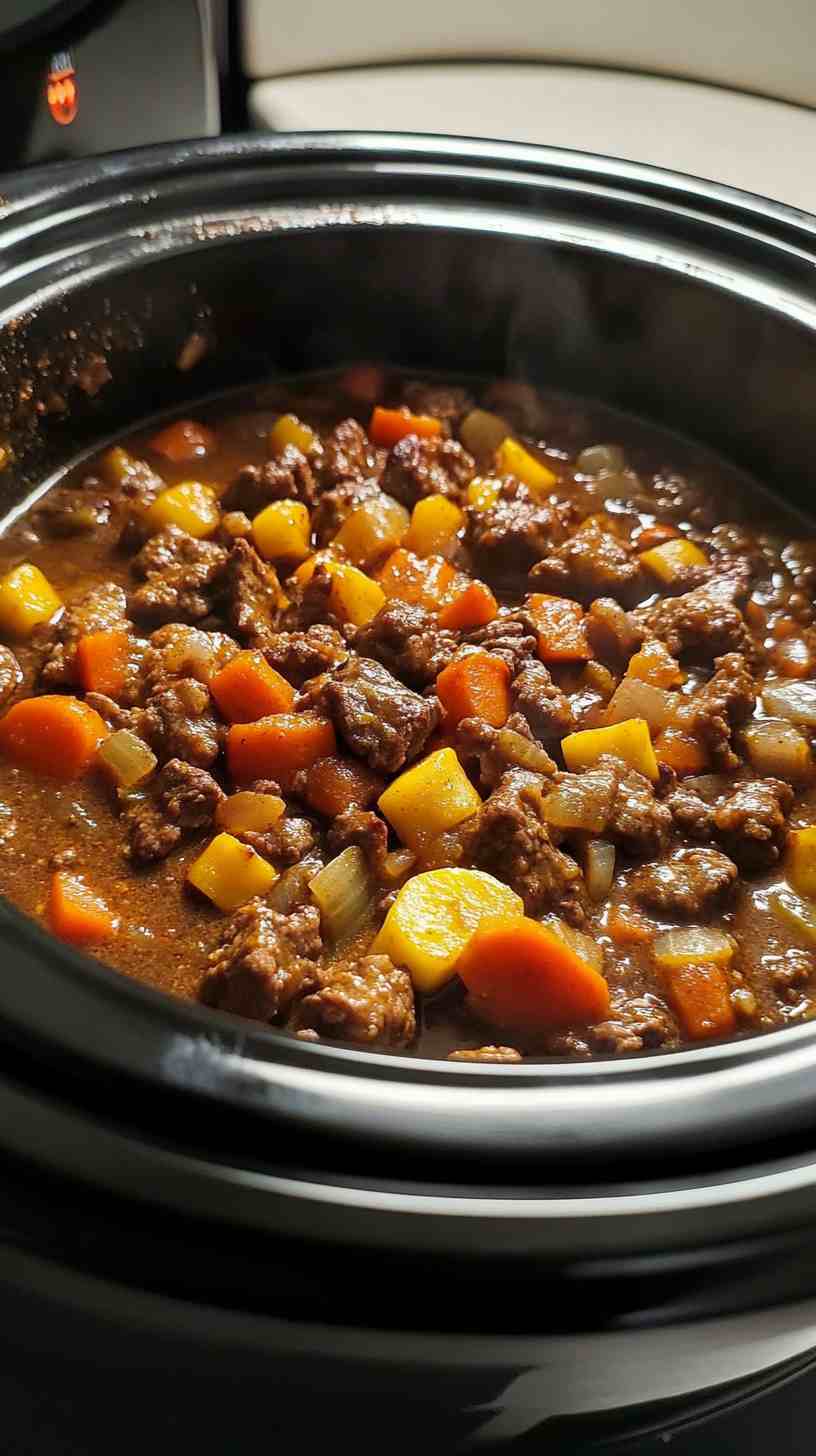 Hearty Slow Cooker Beef Casserole with Vegetables