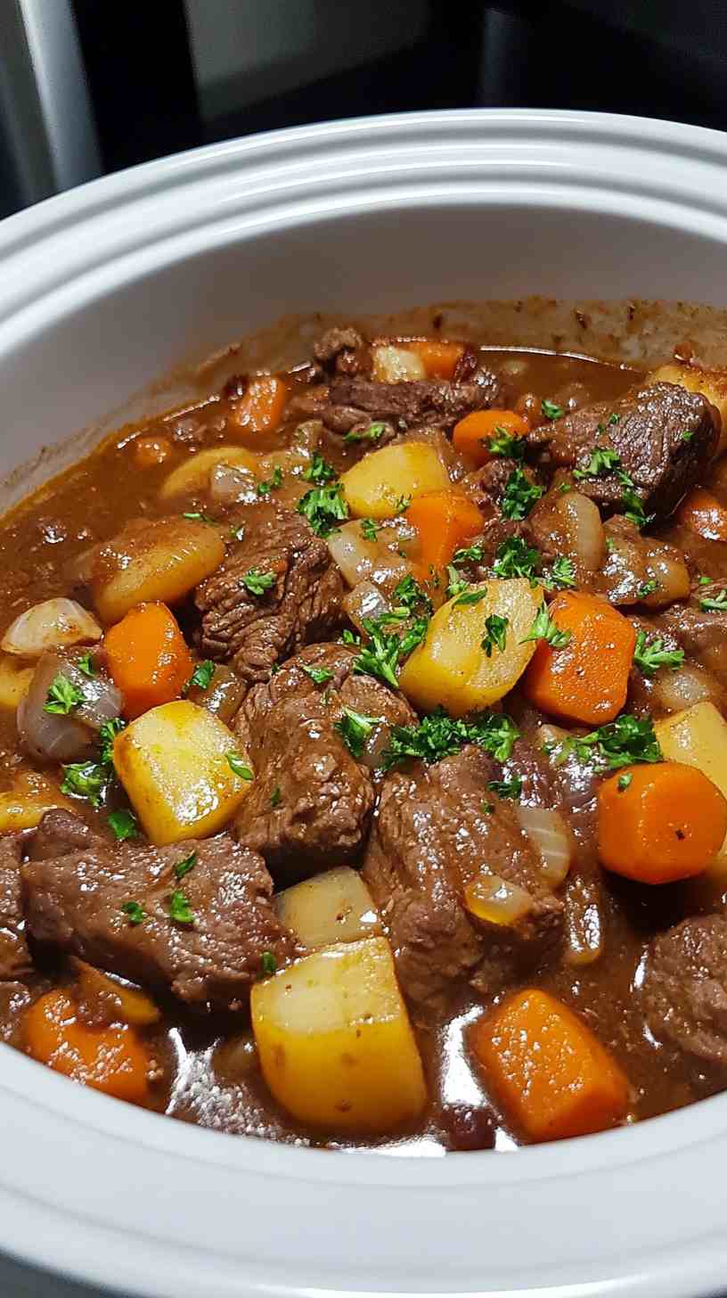 Hearty Slow Cooker Beef Casserole with Vegetables