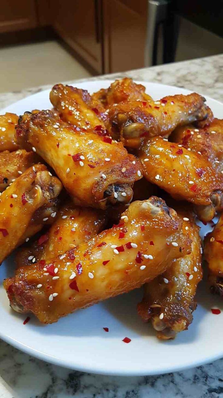 Honey Sriracha Air Fryer Chicken Wings