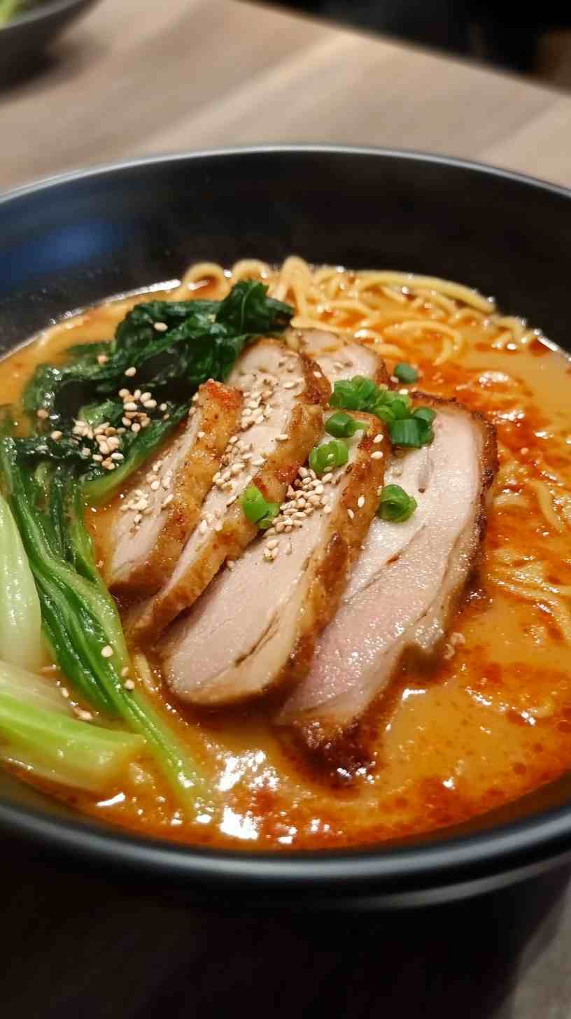Kimchi Ramen Noodles with Pork and Bok Choy Kimchi Ramen Noodles with Pork and Bok Choy