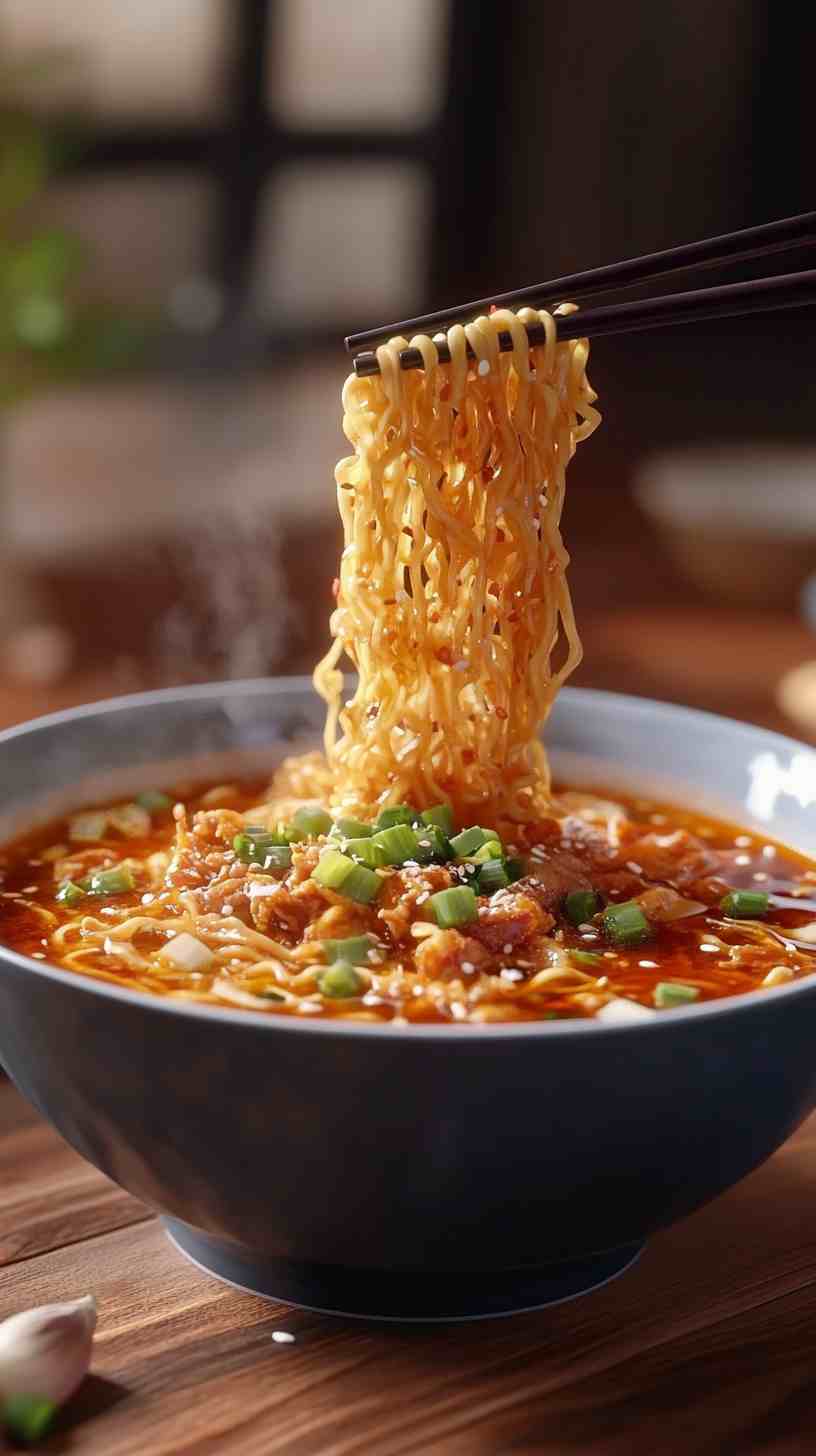 Kimchi Ramen Noodles with Pork and Bok Choy Kimchi Ramen Noodles with Pork and Bok Choy