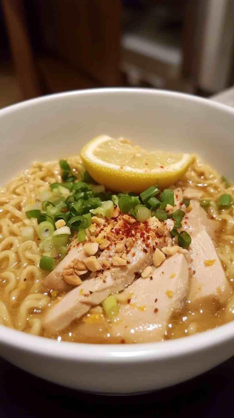 Lemon and Ginger Ramen Noodles with Roasted Chicken Lemon and Ginger Ramen Noodles with Roasted Chicken