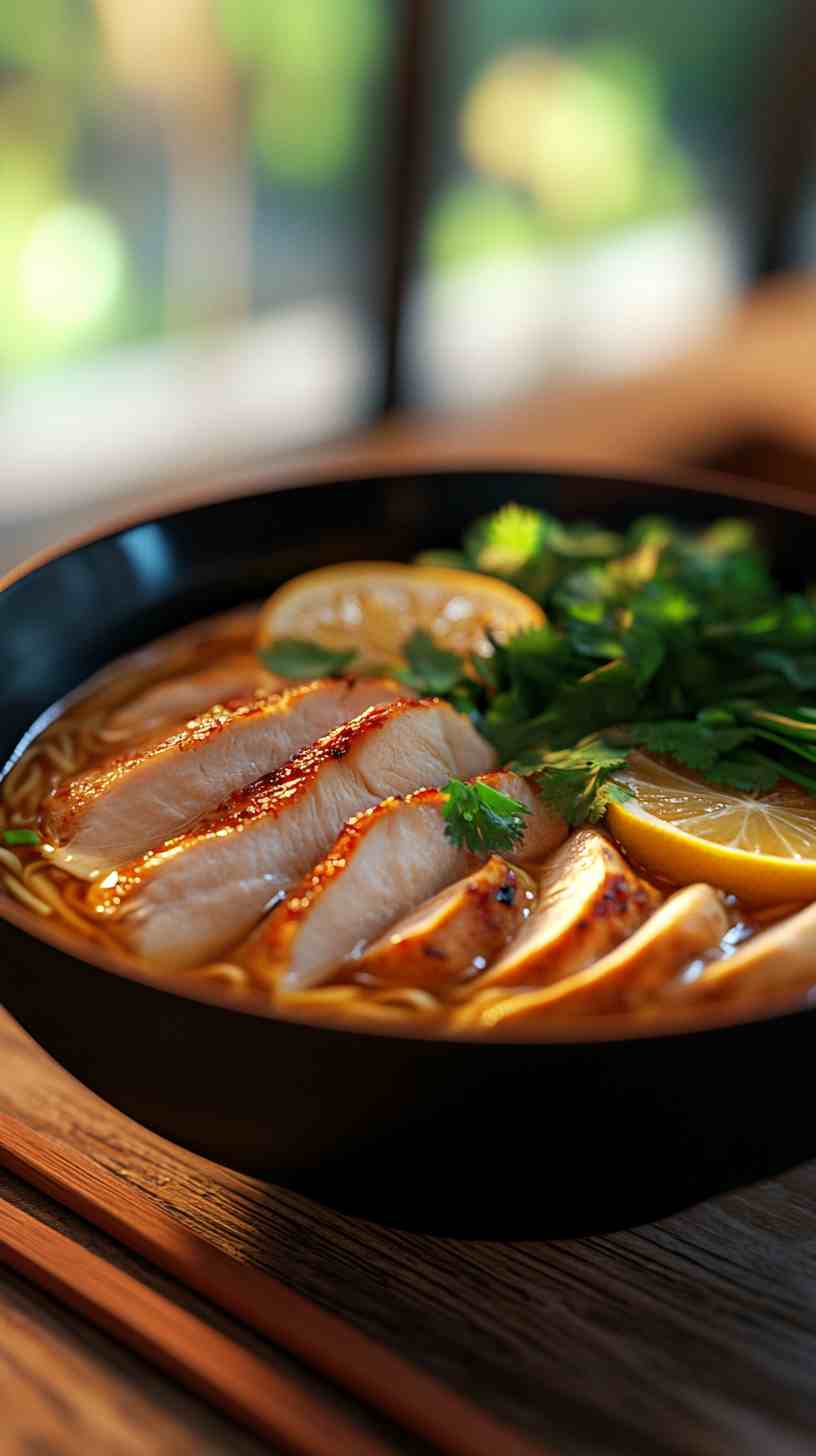 Lemon and Ginger Ramen Noodles with Roasted Chicken Lemon and Ginger Ramen Noodles with Roasted Chicken