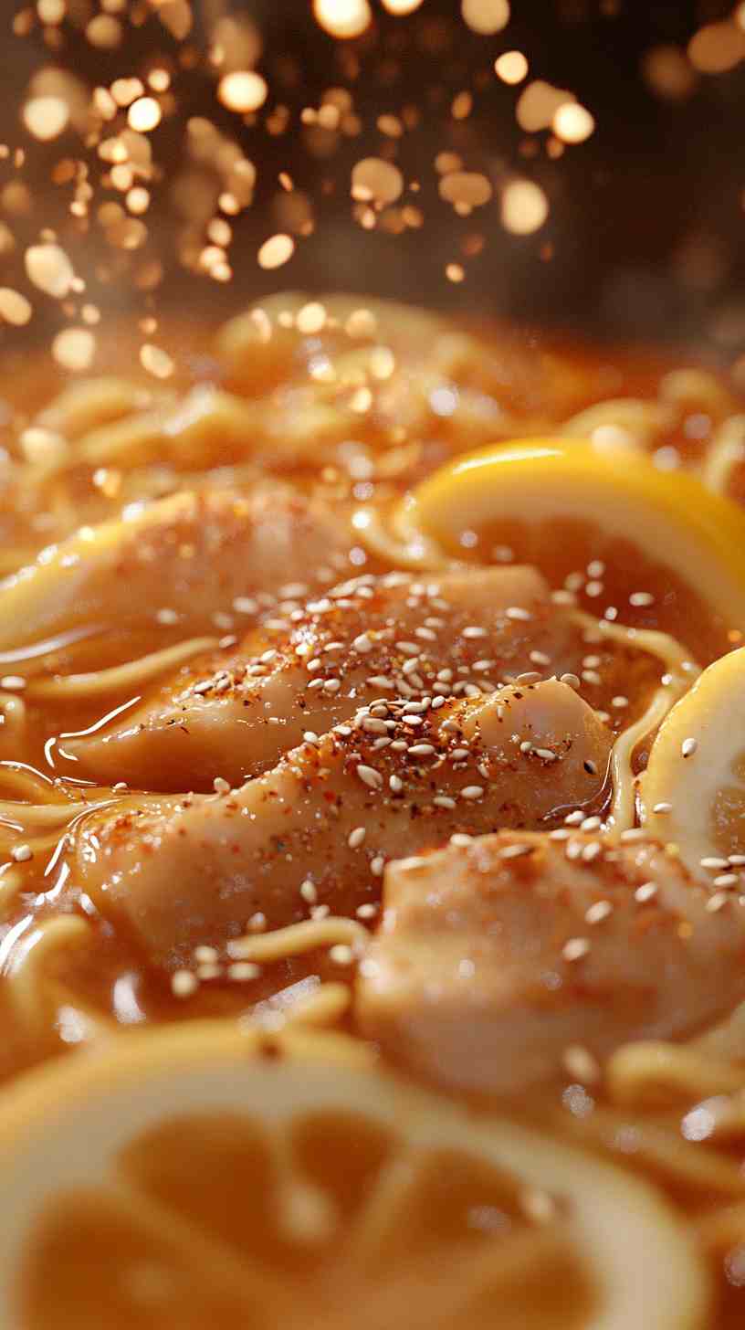 Lemon and Ginger Ramen Noodles with Roasted Chicken Lemon and Ginger Ramen Noodles with Roasted Chicken
