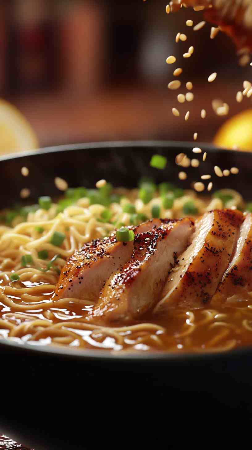 Lemon and Ginger Ramen Noodles with Roasted Chicken Lemon and Ginger Ramen Noodles with Roasted Chicken