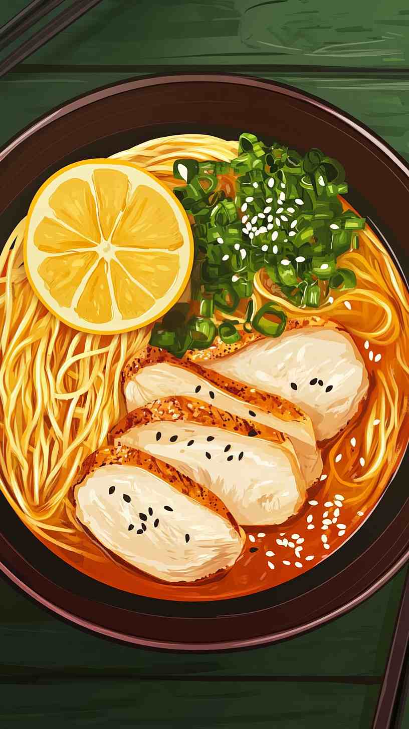 Lemon and Ginger Ramen Noodles with Roasted Chicken Lemon and Ginger Ramen Noodles with Roasted Chicken