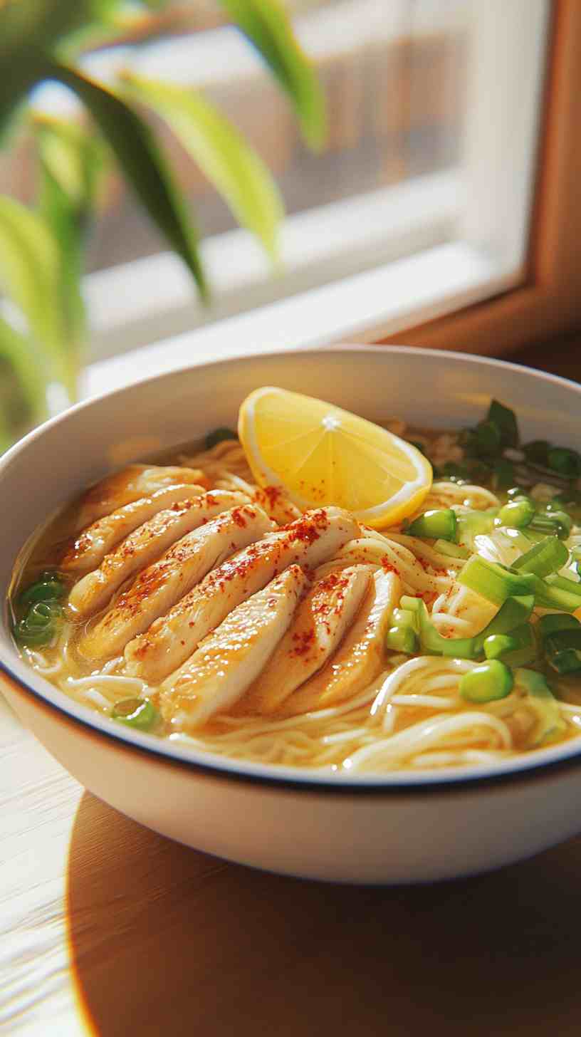 Lemon and Ginger Ramen Noodles with Roasted Chicken Lemon and Ginger Ramen Noodles with Roasted Chicken