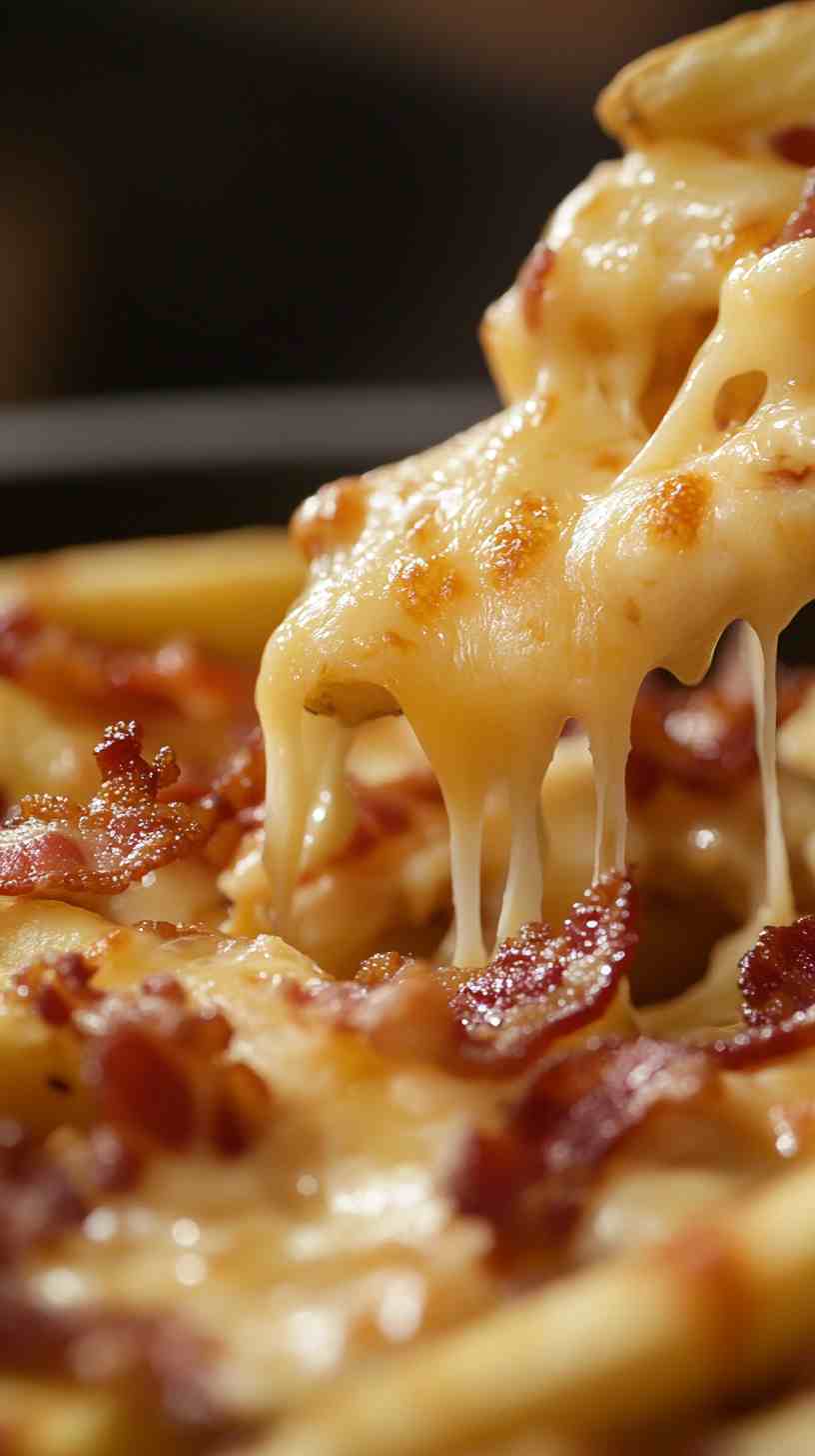 Loaded French Fries with Cheddar and Bacon Street Food Loaded French Fries with Cheddar and Bacon Street Food