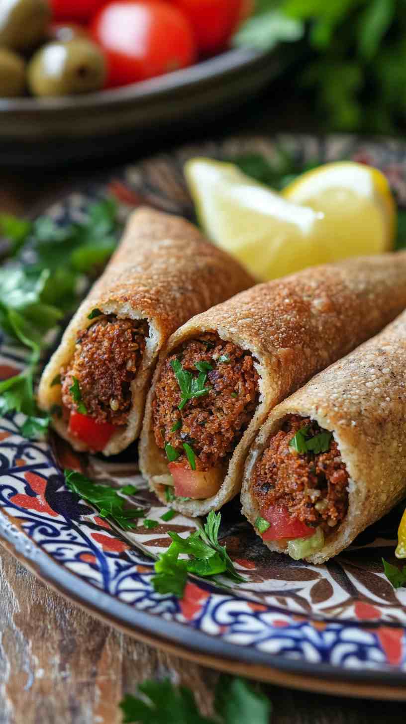 Mouthwatering Falafel Pockets with Hummus Street Food Mouthwatering Falafel Pockets with Hummus Street Food